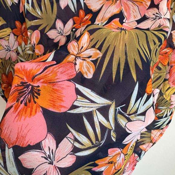 Heat Swimwear Coverup Size Small Medium Floral Hawaiian Tropical Vacation Resort - Picture 5 of 8